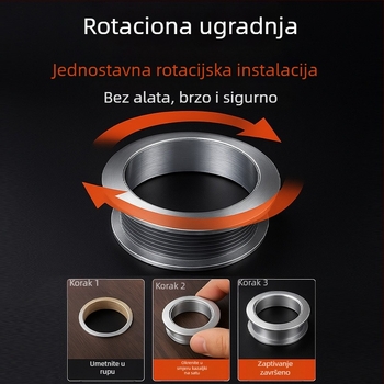 Dvostruki brtveni prsten za rub ormarića s dekorativnim poklopcem otvora i odvodnim prstenom – PP materijal, moderni jednostavan stil, Značka Neck Strength