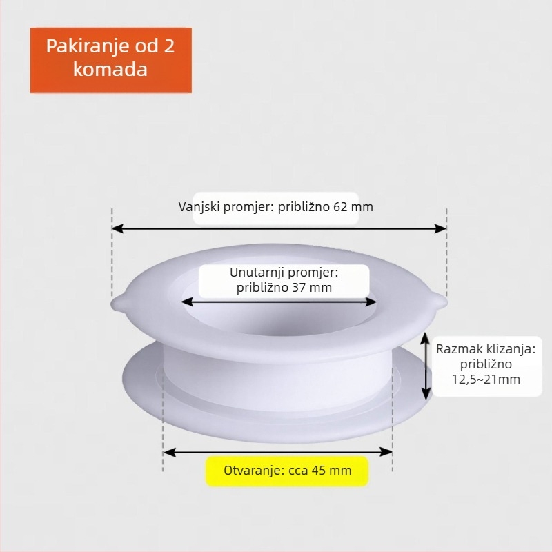 Dvostruki brtveni prsten za rub ormarića s dekorativnim poklopcem otvora i odvodnim prstenom – PP materijal, moderni jednostavan stil, Značka Neck Strength