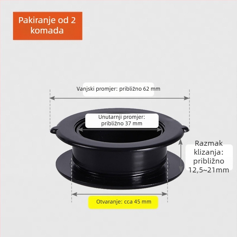 Dvostruki brtveni prsten za rub ormarića s dekorativnim poklopcem otvora i odvodnim prstenom – PP materijal, moderni jednostavan stil, Značka Neck Strength