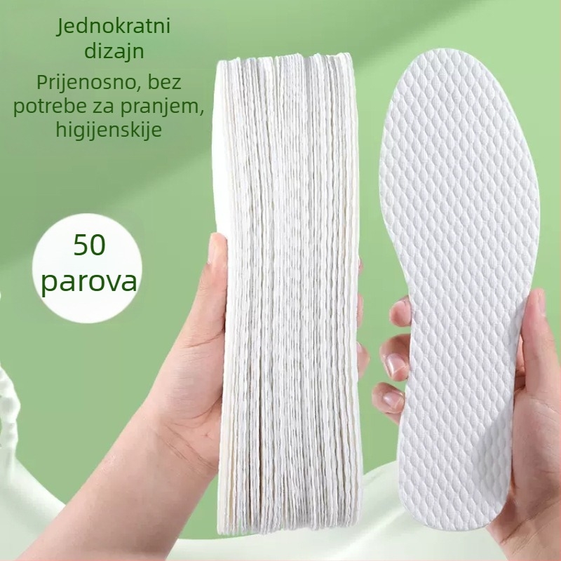 Jednokratni ulošak za cipele od drvne celuloze – upija vlagu, puna uloška, s otisnutim uzorkom, za sva godišnja doba, unisex