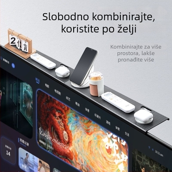 Plastični nosač za set-top box, TV/monitor i usmjerivač — bez bušenja, kuka tip držača, 1 razina