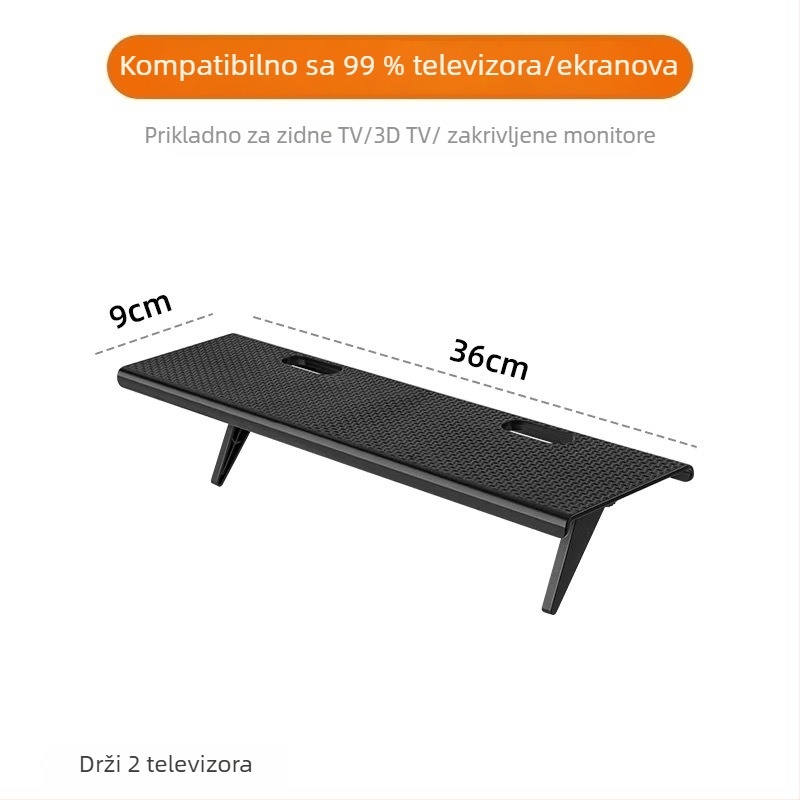 Plastični nosač za set-top box, TV/monitor i usmjerivač — bez bušenja, kuka tip držača, 1 razina