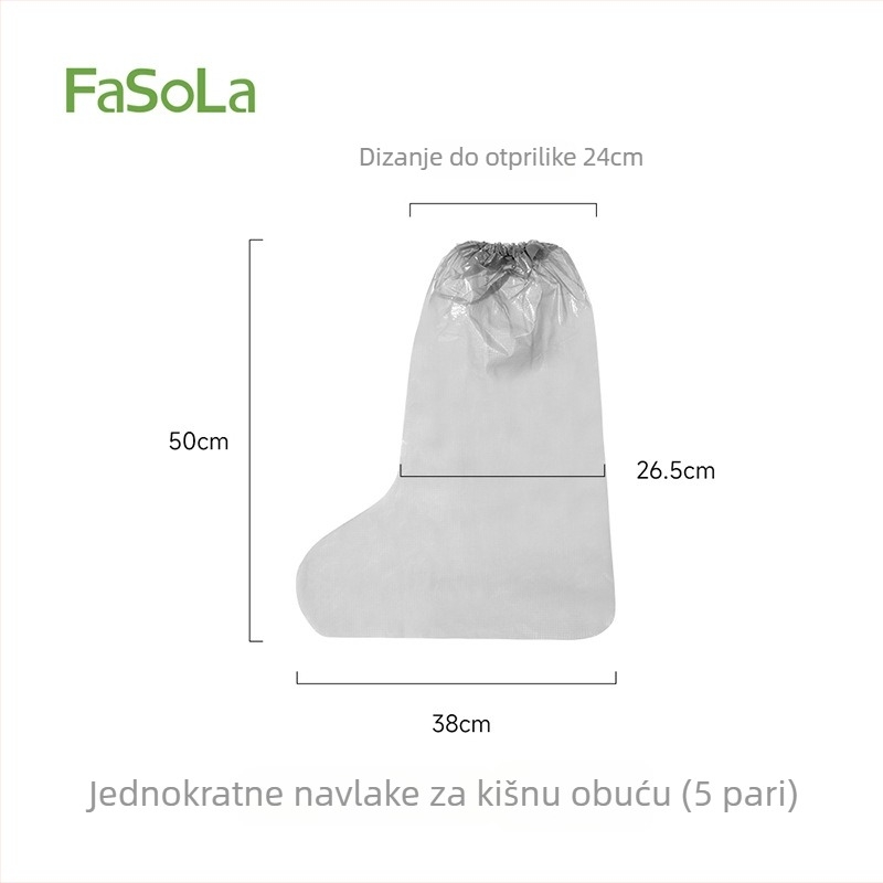 FaSoLa jednokratne visoke protuklizne navlake za cipele, prozirni plastični materijal, debele i otporne na habanje, vodootporne kišne navlake za cipele