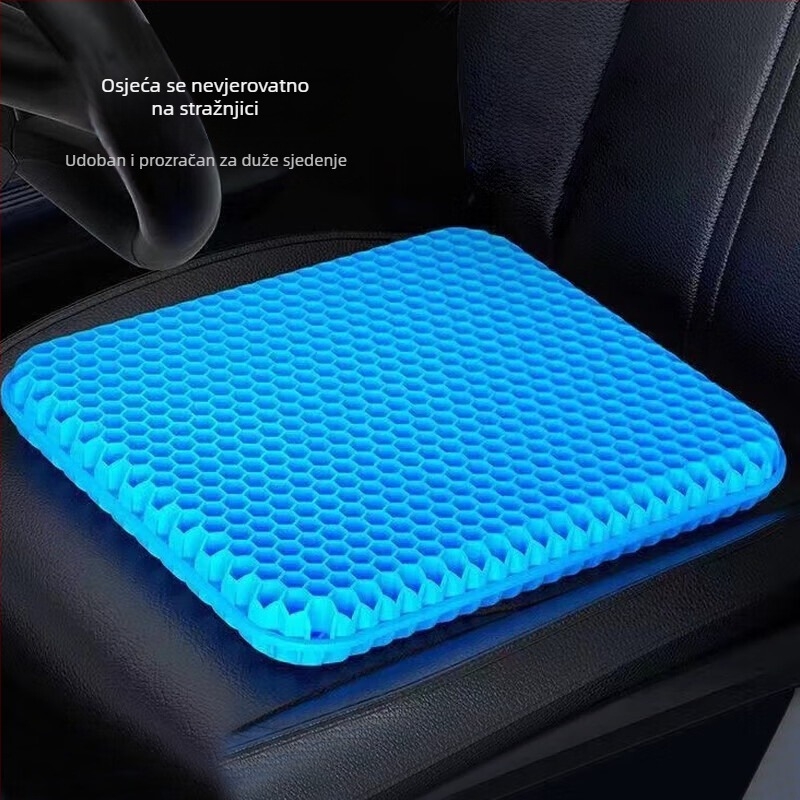 Auto jastuk za sjedalo s hladi gelom i površinom od pčelinjih saća, ventilirano za ljeto