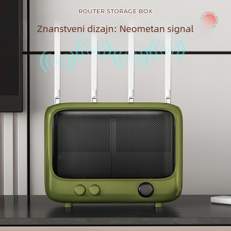 Kutija za pohranu routera, zidna montaža, bez bušenja, ABS materijal, 1 pretinac, 1 sloj, za modem/Set-Top Box