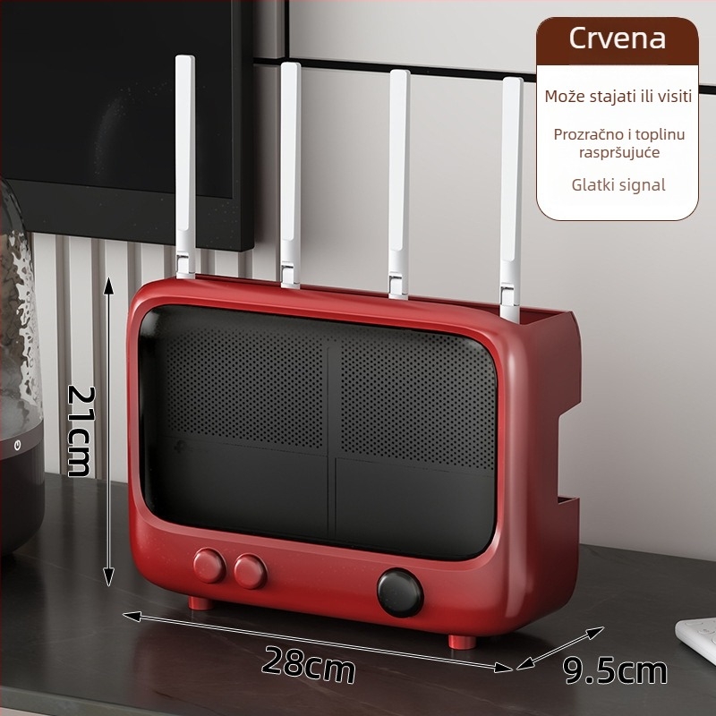 Kutija za pohranu routera, zidna montaža, bez bušenja, ABS materijal, 1 pretinac, 1 sloj, za modem/Set-Top Box