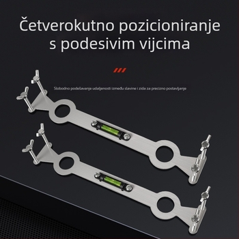 Mekala nehrđajući čelik cijevni nivelator za toplu i hladnu vodu, lociranje tuša, ugradnja miješača za tuš, dvostruki nosač s 4 točke
