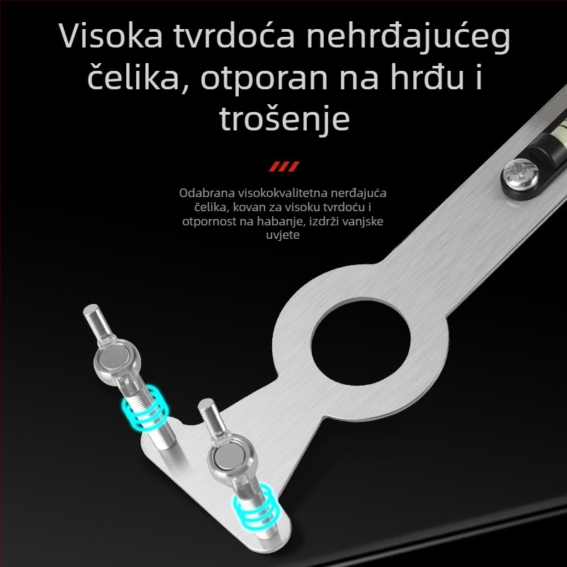 Mekala nehrđajući čelik cijevni nivelator za toplu i hladnu vodu, lociranje tuša, ugradnja miješača za tuš, dvostruki nosač s 4 točke