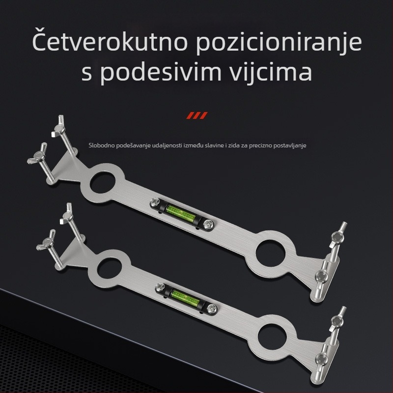 Mekala nehrđajući čelik cijevni nivelator za toplu i hladnu vodu, lociranje tuša, ugradnja miješača za tuš, dvostruki nosač s 4 točke