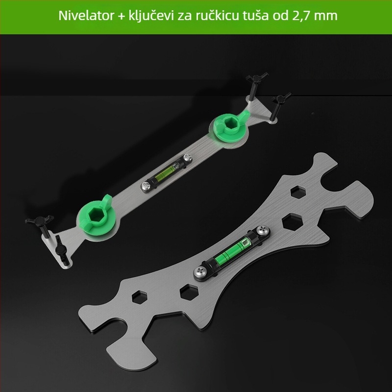 Mekala nehrđajući čelik cijevni nivelator za toplu i hladnu vodu, lociranje tuša, ugradnja miješača za tuš, dvostruki nosač s 4 točke