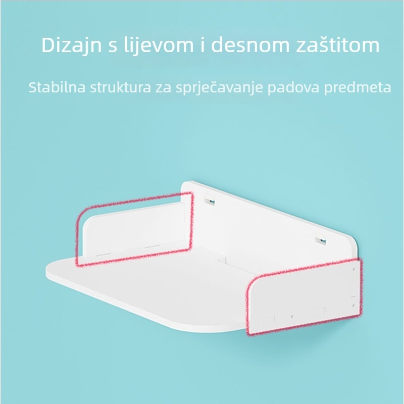 Zidni sustav za pohranu rutera, projektora i set-top boxa – bez bušenja, plastičan, jednostavan moderni dizajn, montaža kukom, 1-etažni.