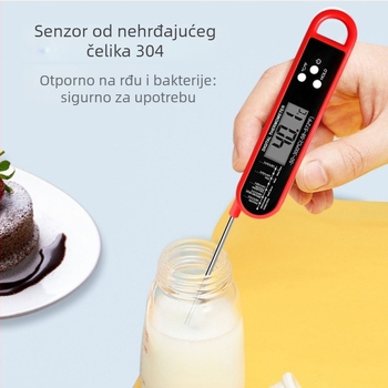 Sklopni termometar za hranu u kuhinji — rezolucija 0.1°C, odziv 3–4 s, preciznost ±0.8°C