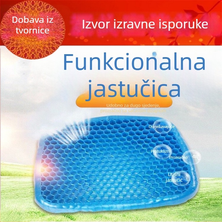 Auto jastučić s gelom u obliku jajeta, platnena površina, bez punila, ravni dizajn