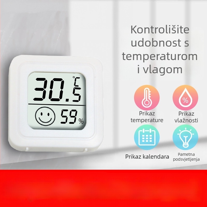 YQ unutarnji mini termometar-higrometar, zidni, model B5197-2506xf, rezolucija temperature 1°, tip: drugi termometri