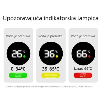 Dječji termometar – crtani dizajn životinje za kupanje i bazen, digitalni zaslon, rezolucija 1°C