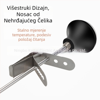 Termometar za hranu za kavu, sonda tip, nehrđajući čelik, s klipom