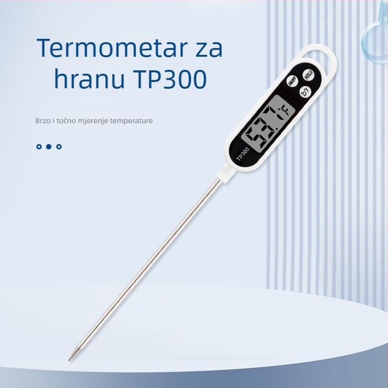 Termometar za hranu s digitalnim zaslonom i sondom tipa pera, preciznost ±0.1°C