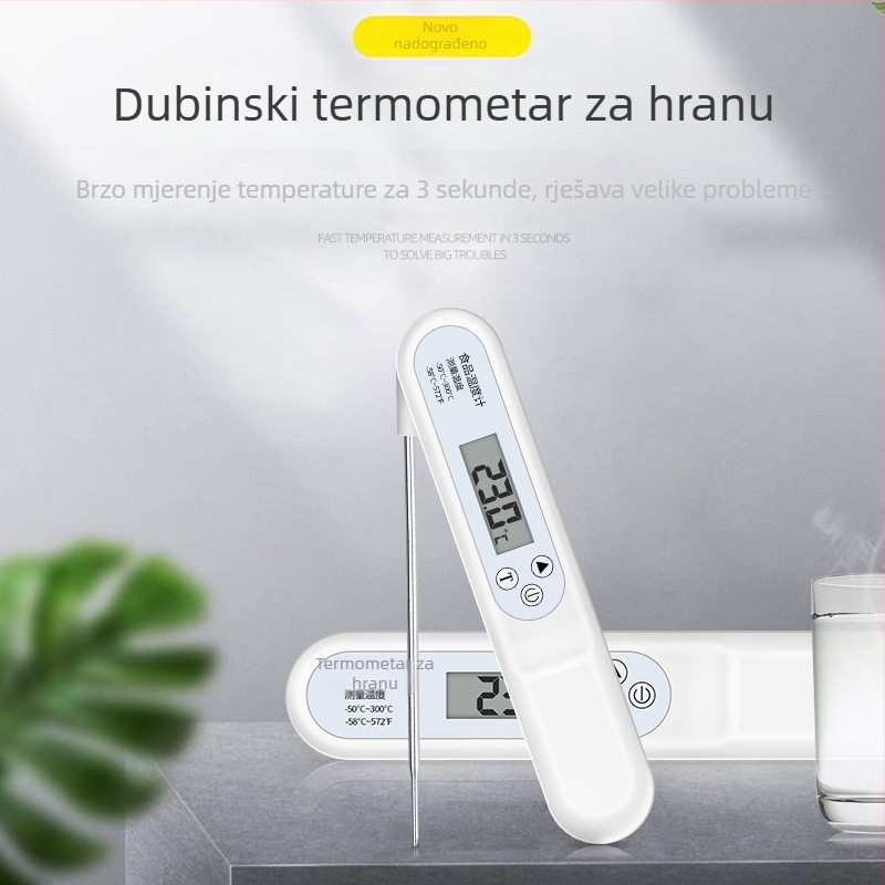 Sklopivi termometar za hranu s visokim stupnjem preciznosti za ulje, termometar za vodu za kupanje djeteta, temperatura mlijeka djeteta, kuhinjski termometar za pečenje