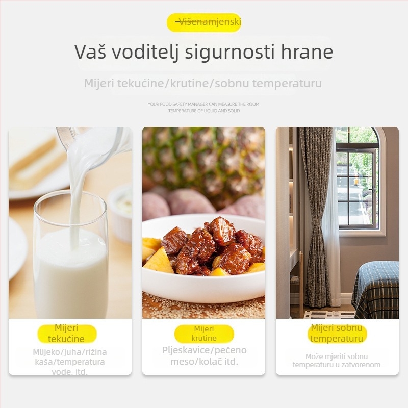 Sklopivi termometar za hranu s visokim stupnjem preciznosti za ulje, termometar za vodu za kupanje djeteta, temperatura mlijeka djeteta, kuhinjski termometar za pečenje