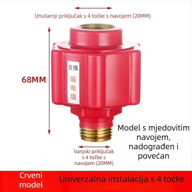 Kućni grijanje vode – anti-električni zidni spojnik s univerzalnim spojem i izolacijskim spojem