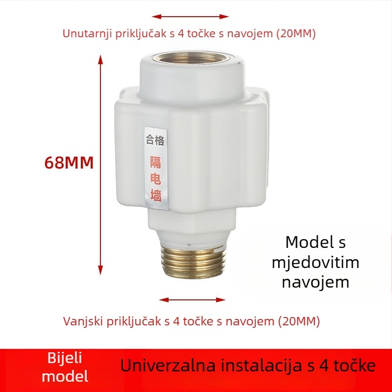 Kućni grijanje vode – anti-električni zidni spojnik s univerzalnim spojem i izolacijskim spojem