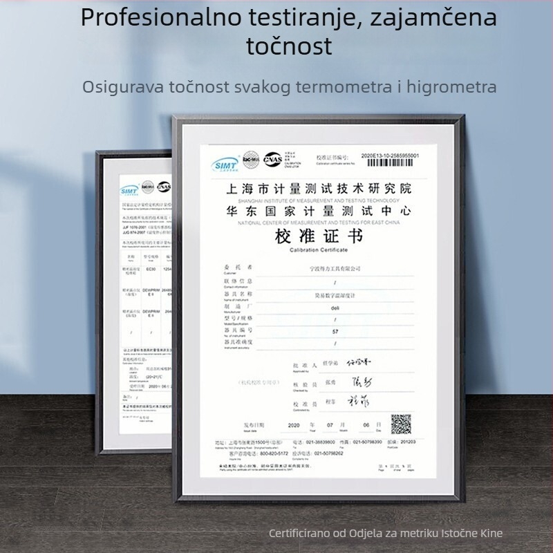 Deli unutarnji termometar i higrometar s velikim zaslonom, visoka preciznost sata za dječju sobu