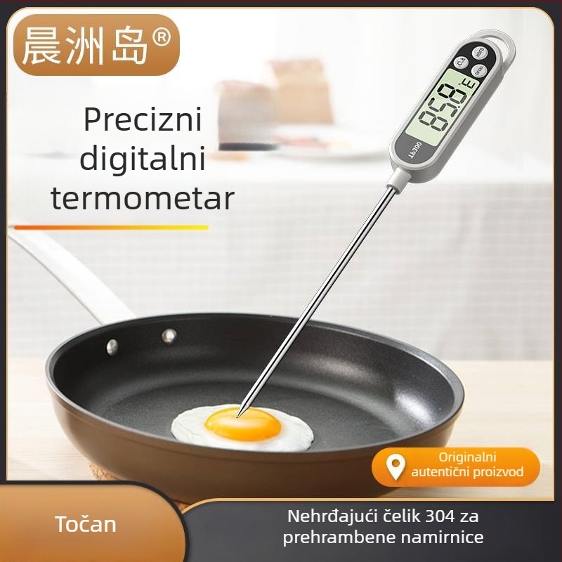 Termometar za hranu s elektroničkom sondom za mjerenje temperature vode i ulja