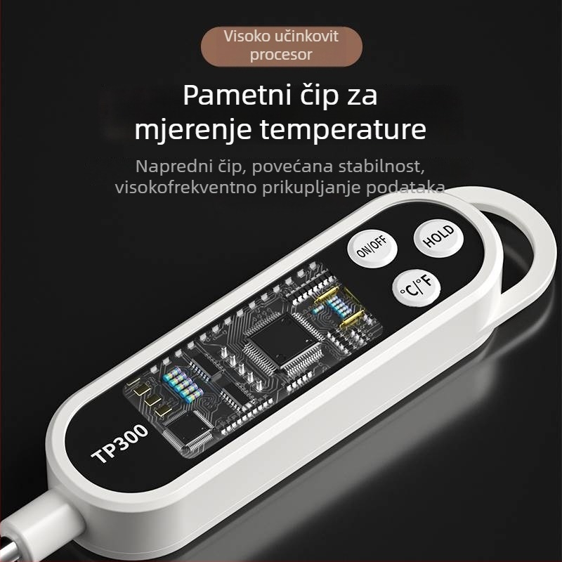 Termometar za hranu s elektroničkom sondom za mjerenje temperature vode i ulja