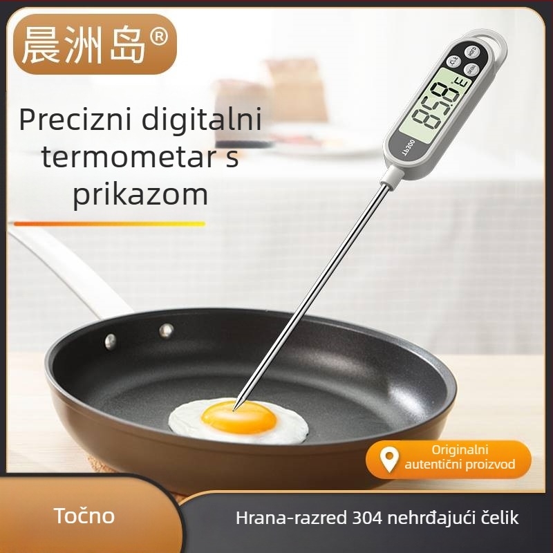Termometar za hranu s elektroničkom sondom za mjerenje temperature vode i ulja