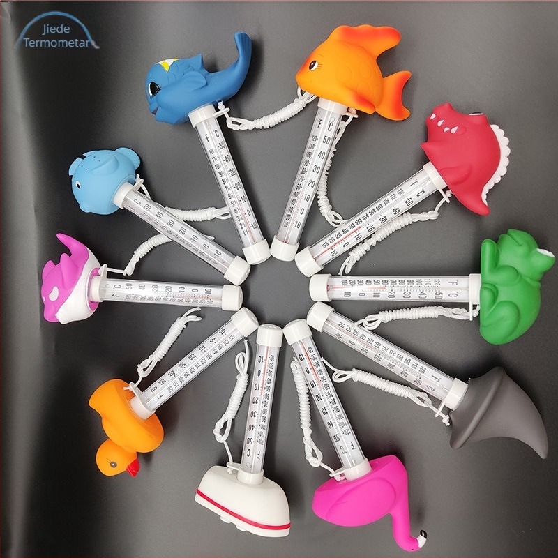 Jed. Stakleni termometar za bebine kupke i bazen, s motivom životinje u crtanu