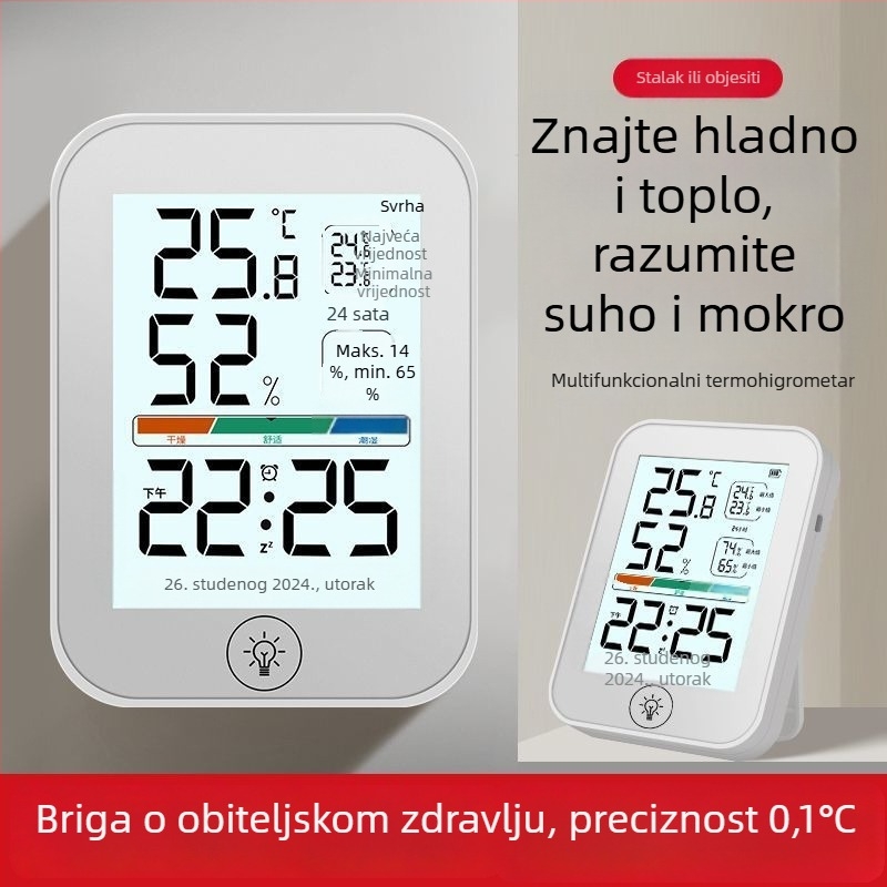 Digitalni unutarnji higrometar za dječju sobu – visoka preciznost mjerenja temperature i vlage