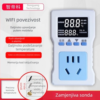 Pametni Wi‑Fi termostat s daljinskim upravljanjem temperature i digitalnim zaslonom za inkubatore, podno grijanje i akvarije