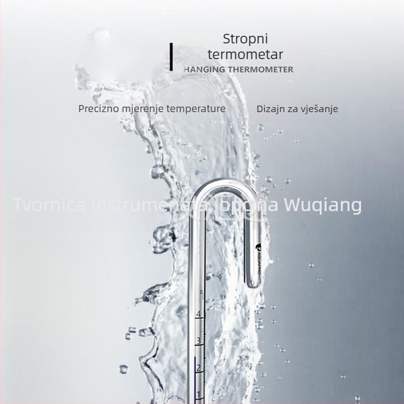 Stakleni termometar za vodu u akvariju, zidni termometar s kukom, model sr-ggwdj, Shengrui, raspon mjerenja 0–40°C