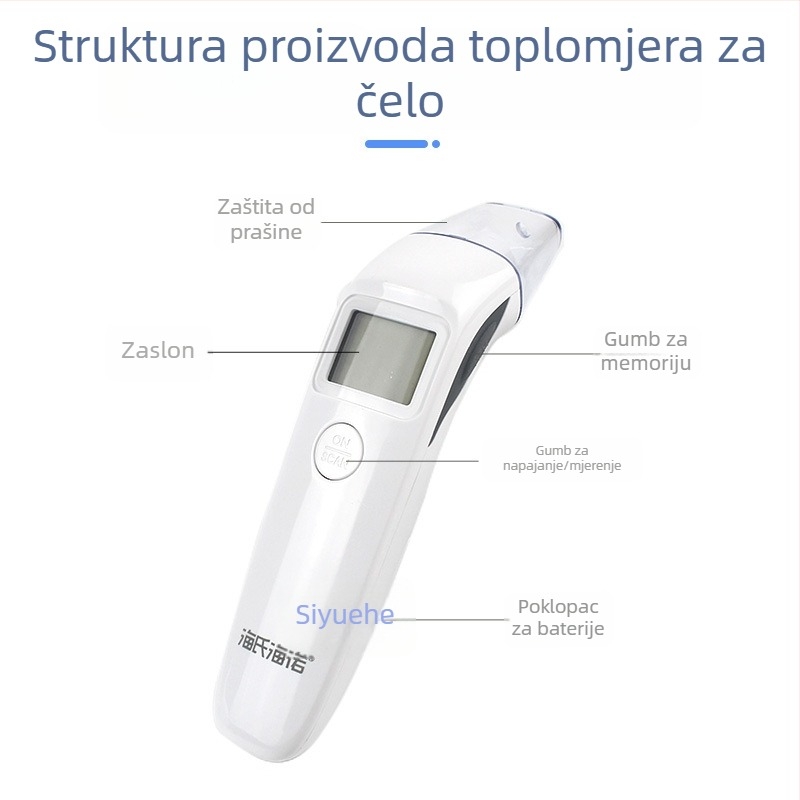 Infracrveni termometar za čelo HS-9802D, ručni, za djecu i dojenčad, brz i precizan