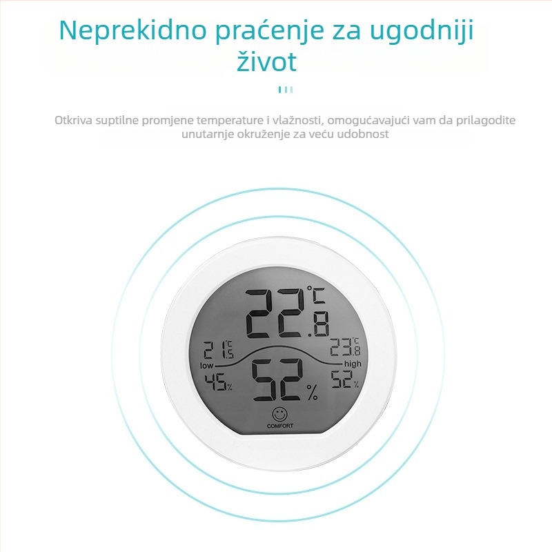 Kerui TH1 digitalni termometar i higrometar, prenosiv, napaja se baterijom, za dom i ured