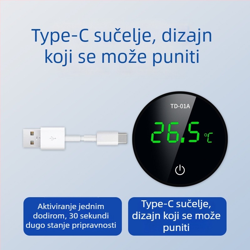 Vanjski LCD termometar za akvarij, visoko precizan elektronički termometar s funkcijom jednog gumba za konverziju