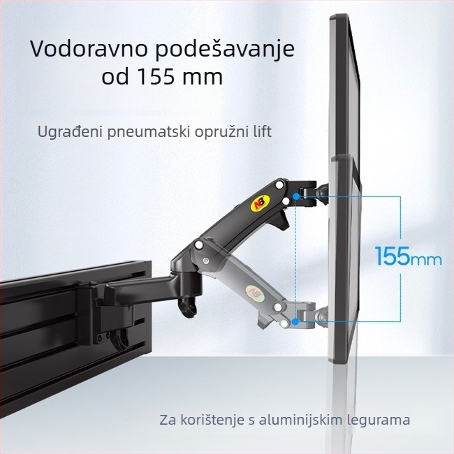 NB Ergonomic D20 Stalak za monitor – zidni, univerzalni, sklopivi