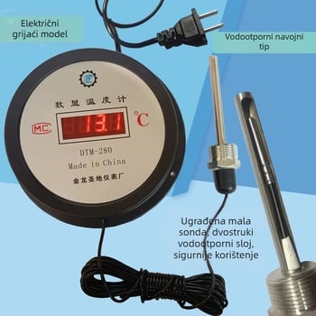 Digitalni termometar sa sondom za uzgoj riba, skladištenje u hladnjaku i industrijsko mjerenje temperature vode, pogodan za ribnjake i staklenike, visoka preciznost