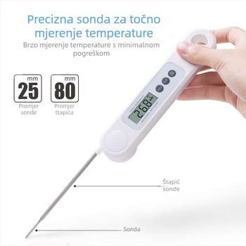 Termometar za hranu, sklopivi, visoka preciznost, rezolucija 1, pakiranje 200, marka Nothing