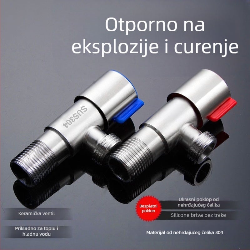 Trokutni ventil - 304 nehrđajući čelik; navojno povezivanje; 0,15 MPa; 15 mm