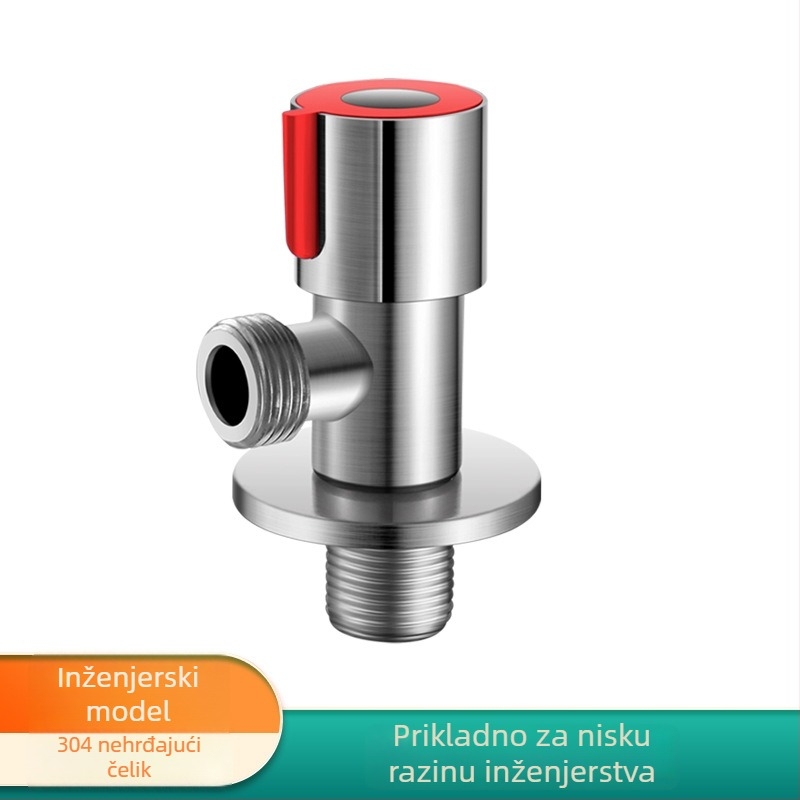 Trokutni ventil - 304 nehrđajući čelik; navojno povezivanje; 0,15 MPa; 15 mm