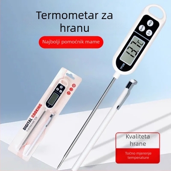 Termometar za hranu s digitalnim vrhom‑sondom za vodu, ulje i mlijeko; Futai marka; rezolucija 1°; porijeklo Zhejiang; 200 komada u kutiji; mogućnost prilagodbe