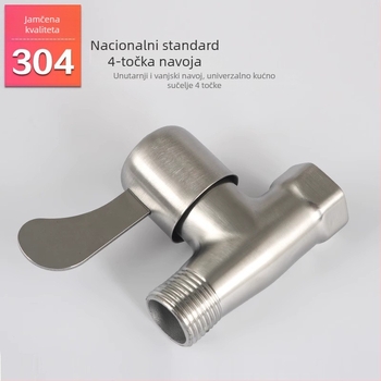 Ravni ventil od nehrđajućeg čelika 304, ugrađen u zid, za cijevi, radni tlak 0–1.6 MPa