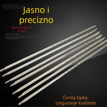 Stakleni termometar s štapićem za laboratorijsku upotrebu, raspon 0–100 °C, rezolucija 1 °C, 1000 komada u kutiji