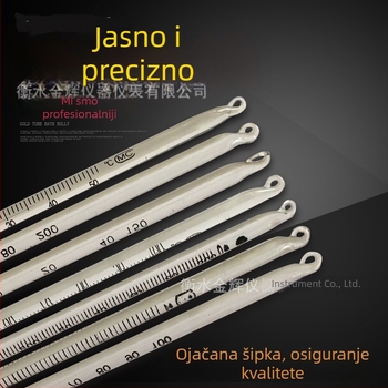 Stakleni termometar s štapićem za laboratorijsku upotrebu, raspon 0–100 °C, rezolucija 1 °C, 1000 komada u kutiji