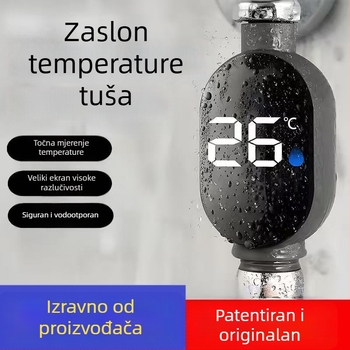 Tuš termometar s LED digitalnim zaslonom, raspon temperatura 00–99°C, dodatak za tuš kabinu