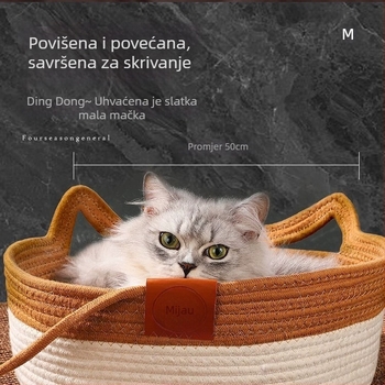 Mačja špilja, prozračna ratana tkanina, četverosezonska univerzalna, namjena: mačka (Materijal: Ratana tkanina; Sezona: Četverosezonska univerzalna; Funkcija: Prozračna; Namjena: Mačka)