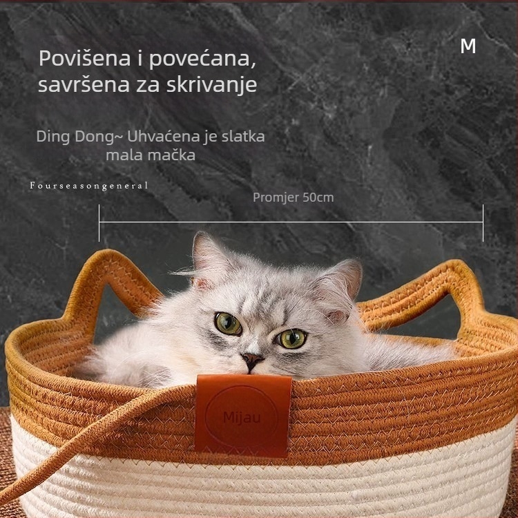 Mačja špilja, prozračna ratana tkanina, četverosezonska univerzalna, namjena: mačka (Materijal: Ratana tkanina; Sezona: Četverosezonska univerzalna; Funkcija: Prozračna; Namjena: Mačka)