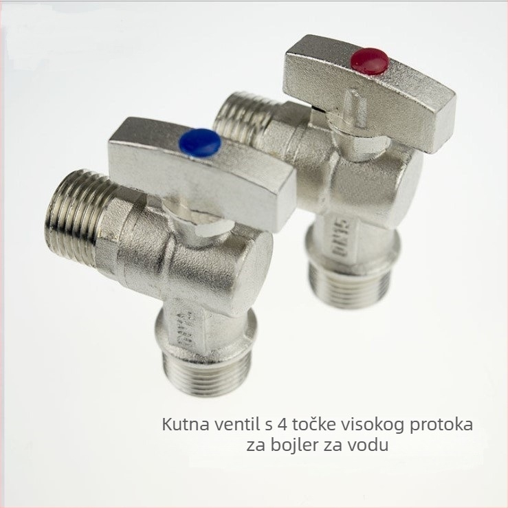 Kuglični kutni ventil od cjelomedenog bakra s navojem, za plin i vodu, 1,6 MPa