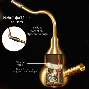 Mosazna lula u obliku dinje i hookah – prijenosni dvostruko namijenjeni dodatak za pušenje s filtrom za usta
